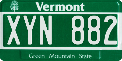 VT license plate XYN882