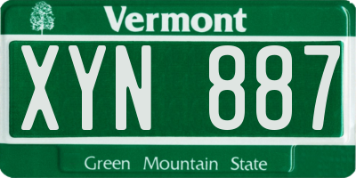 VT license plate XYN887