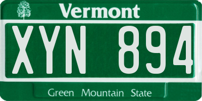 VT license plate XYN894