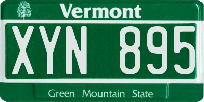 VT license plate XYN895