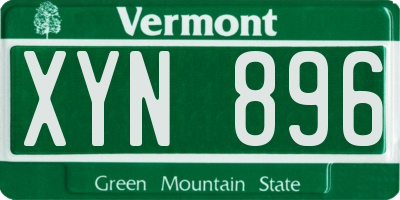 VT license plate XYN896