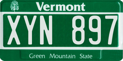 VT license plate XYN897
