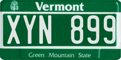 VT license plate XYN899