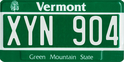 VT license plate XYN904