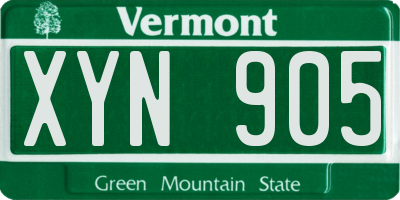 VT license plate XYN905