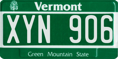 VT license plate XYN906