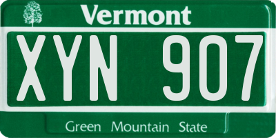 VT license plate XYN907