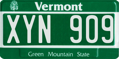 VT license plate XYN909