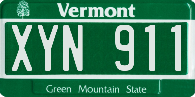 VT license plate XYN911