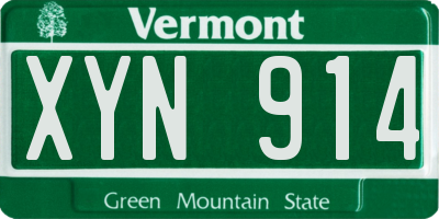 VT license plate XYN914