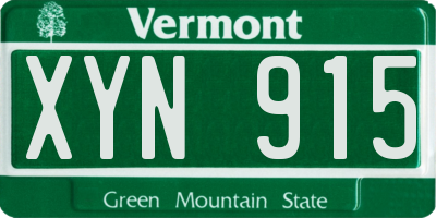 VT license plate XYN915