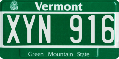 VT license plate XYN916