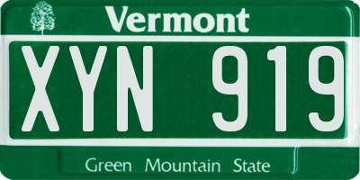 VT license plate XYN919