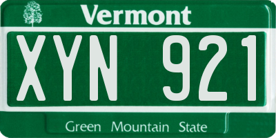 VT license plate XYN921