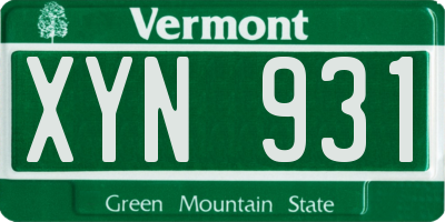 VT license plate XYN931