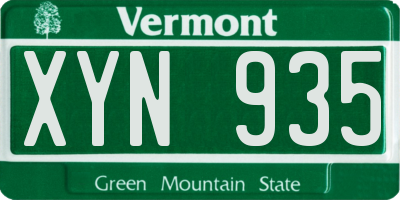 VT license plate XYN935