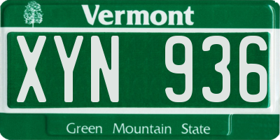 VT license plate XYN936