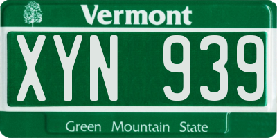 VT license plate XYN939