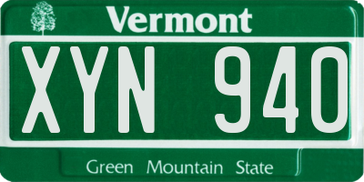 VT license plate XYN940