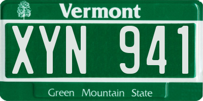 VT license plate XYN941