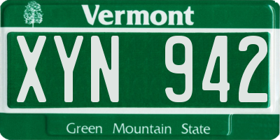 VT license plate XYN942