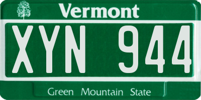 VT license plate XYN944