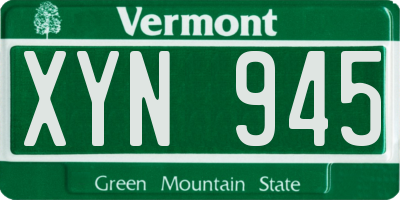 VT license plate XYN945