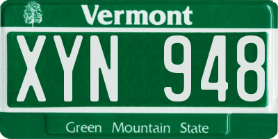 VT license plate XYN948