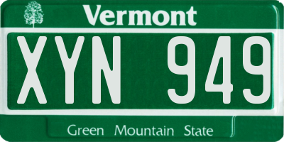 VT license plate XYN949