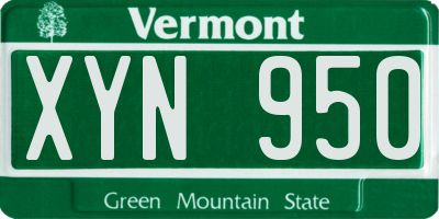 VT license plate XYN950