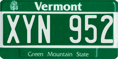 VT license plate XYN952