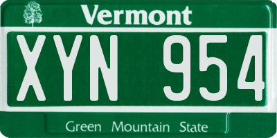 VT license plate XYN954