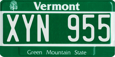 VT license plate XYN955