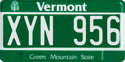 VT license plate XYN956