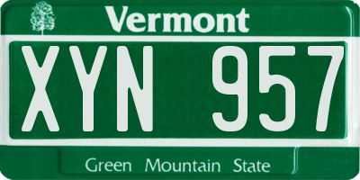 VT license plate XYN957
