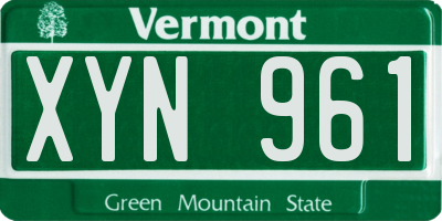 VT license plate XYN961