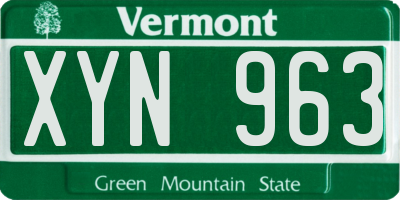 VT license plate XYN963