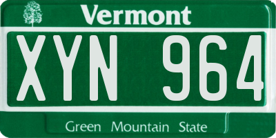 VT license plate XYN964