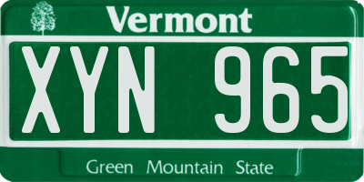 VT license plate XYN965
