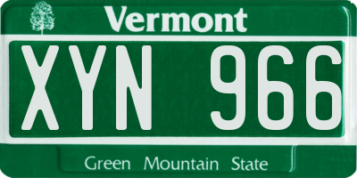 VT license plate XYN966
