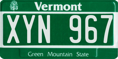 VT license plate XYN967