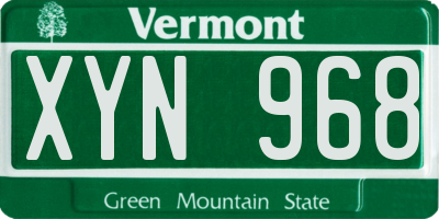 VT license plate XYN968