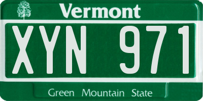 VT license plate XYN971