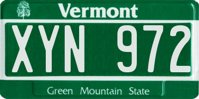 VT license plate XYN972