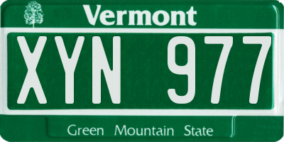 VT license plate XYN977