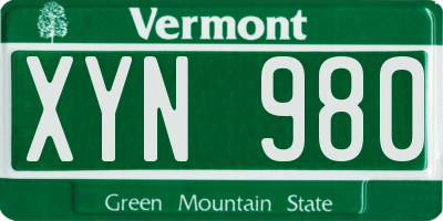 VT license plate XYN980