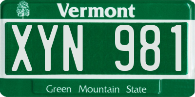VT license plate XYN981
