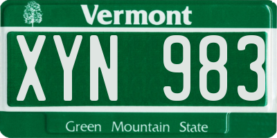 VT license plate XYN983