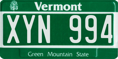 VT license plate XYN994