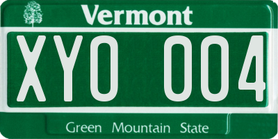 VT license plate XYO004